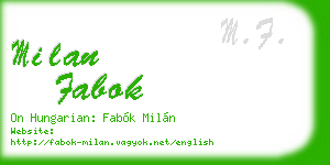 milan fabok business card